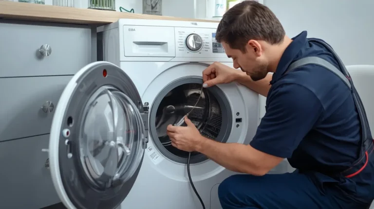 فني صيانة البا يقوم بفحص أجهزة ELBA داخل المنزل